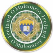 O'Mulconroy Shield & Celtic Cross gepersonaliseerd Sticker (Voorkant)