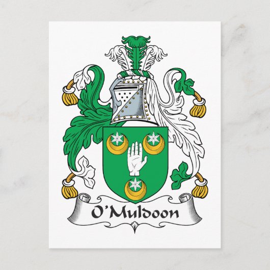 O'Muldoon Family Crest Briefkaart (Voorkant)
