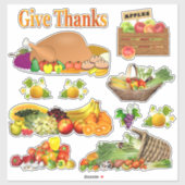 Omvang Bedankt Thanksgiving geven Sticker (Vel)