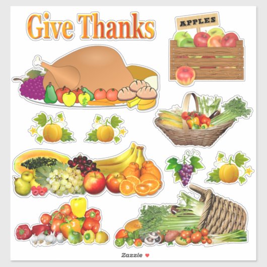 Omvang Bedankt Thanksgiving geven Sticker (Vel)