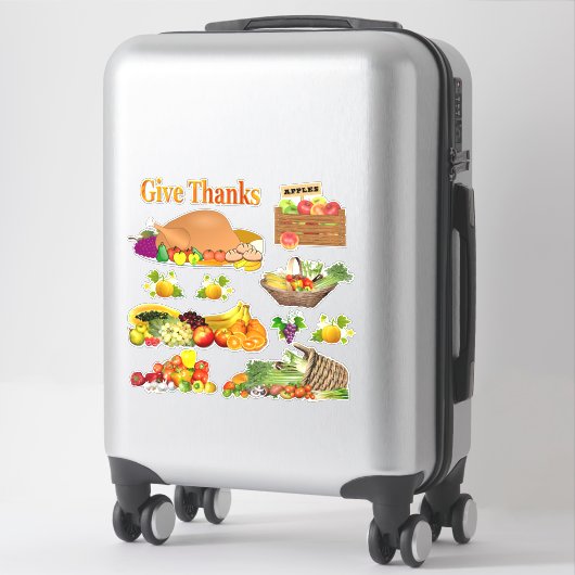 Omvang Bedankt Thanksgiving geven Sticker (Koffer)