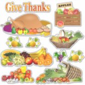 Omvang Bedankt Thanksgiving geven Sticker (Voorkant)