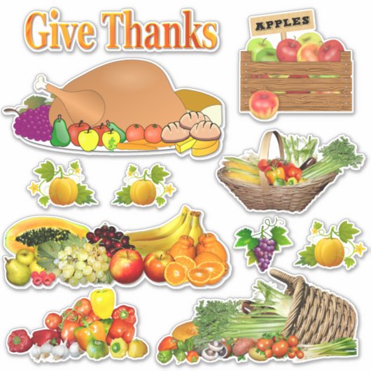 Omvang Bedankt Thanksgiving geven Sticker (Voorkant)