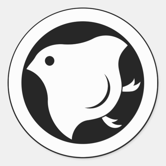 Omvergooien in cirkel ronde sticker (Voorkant)