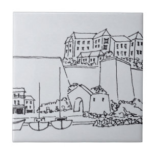 Omwalde stad Calvi   Corsica, Frankrijk Tegeltje