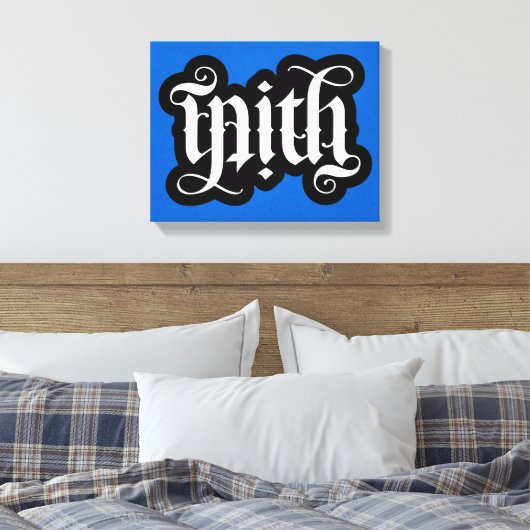Omwikkeld canvas met FlipScript-ambigram (Insitu (Slaapkamer))