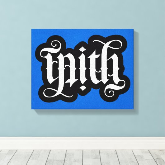 Omwikkeld canvas met FlipScript-ambigram (Insitu (Houten vloer))