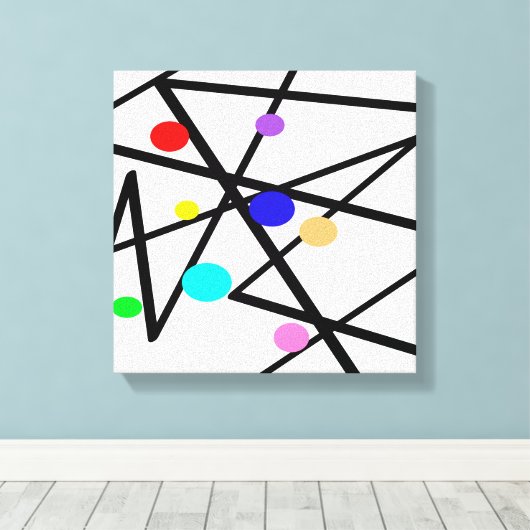 omwikkelde canvas moderne abstracte kunst met chic (Insitu (Houten vloer))