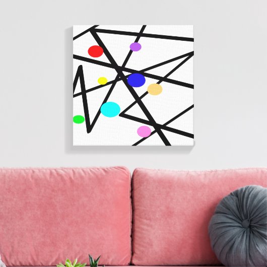 omwikkelde canvas moderne abstracte kunst met chic (Insitu (Woonkamer))