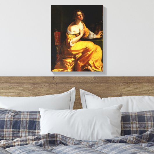 Omzetting van de Magdalene - Artemisa Gentileschi Canvas Afdruk (Insitu (Slaapkamer))