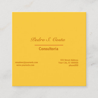 On A Bold Side. Plain Cautionary  Yellow Vibrant Vierkante Visitekaartje
