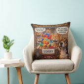 On a new job, funny pet throw pillow kussen (Stoel)