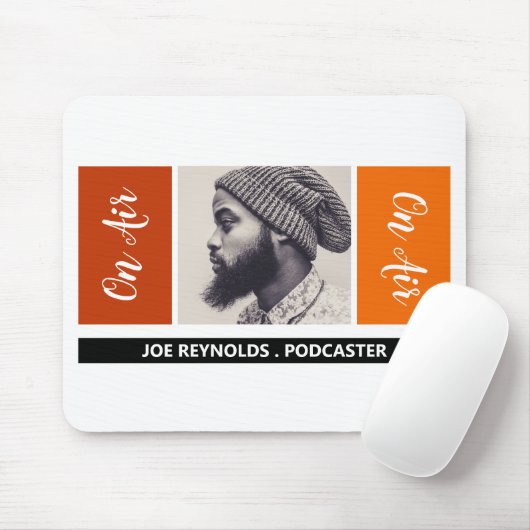 On Air - Podcaster Foto - Retro Podcast Muismat (Met muis)