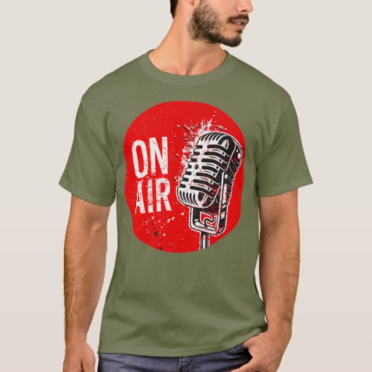 On-Air Radio Podcasting Microphone Podcast Lover T-shirt (Voorkant)