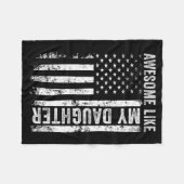 On Back Awesome Like My Daughter Men Funny Fathers Fleece Deken (Voorkant (Horizontaal))