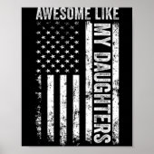 On Back Awesome Like My Daughters Men Funny Father Poster (Voorkant)