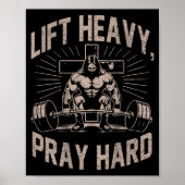 (on Back) Christian Workout Lift Heavy Pray Hard J Poster (Voorkant)