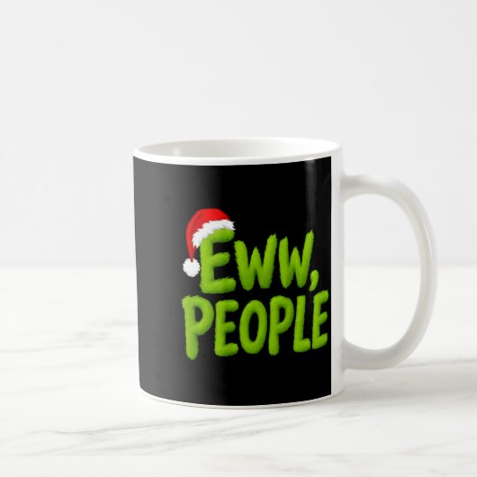 On Back Eww People Santa Hat Green Funny Christmas Koffiemok (Rechts)