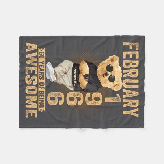 (on Back) February 1966 60th Birthday 60 Years Ted Fleece Deken (Voorkant (Horizontaal))