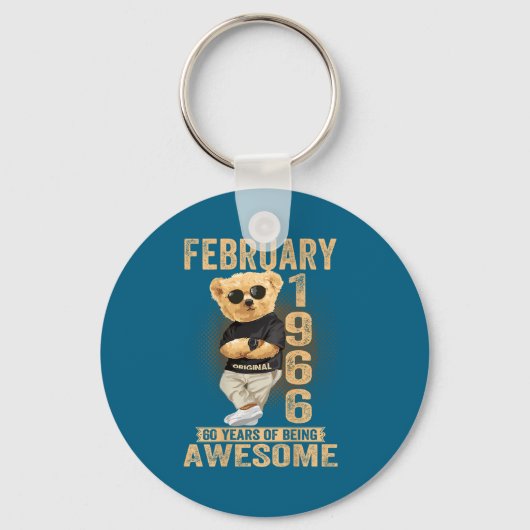 (on Back) February 1966 60th Birthday 60 Years Ted Sleutelhanger (Voorkant)