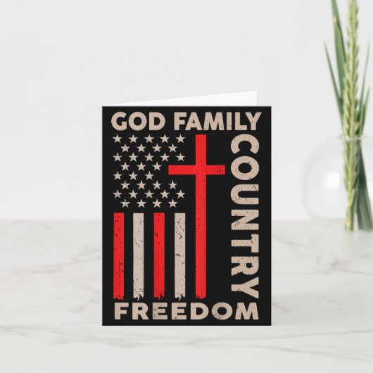 On-back God Family Country Dom Patriotic Christian Kaart (Voorkant)