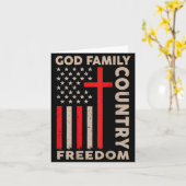 On-back God Family Country Dom Patriotic Christian Kaart (Gele Bloem)