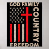 On-back God Family Country Dom Patriotic Christian Poster (Voorkant)