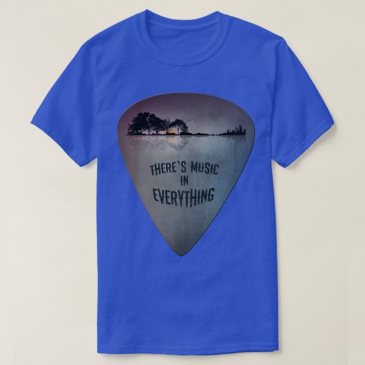 ON BACK Guitar Pick Distressed Lake Reflections Gu T-shirt (Design voorkant)