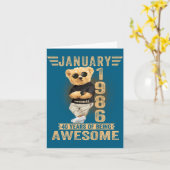 (on Back) January 40th Birthday Men Women 1986 Ted Kaart (Gele Bloem)