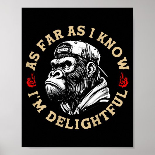 (on Back) Retro As Far As I Know I'm Delightful Fu Poster (Voorkant)