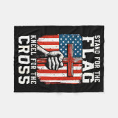 On-back Stand For Flag Kneel Cross Patriotic Chris Fleece Deken (Voorkant (Horizontaal))