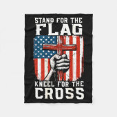 On-back Stand For Flag Kneel Cross Patriotic Chris Fleece Deken (Voorkant)
