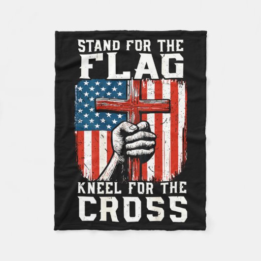 On-back Stand For Flag Kneel Cross Patriotic Chris Fleece Deken (Voorkant)