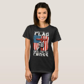 On-back Stand For Flag Kneel Cross Patriotic Chris T-shirt (Voorkant volledig)