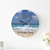 On Beach Time Gepersonaliseerde familie Beach Home Grote Klok