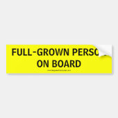 "On Board: Adult" bumper sticker (Voorkant)