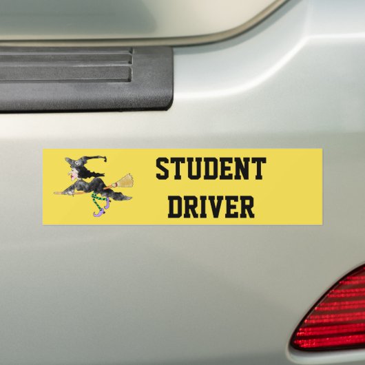 On Broom Student Driver Bumper Sticker (Op auto)