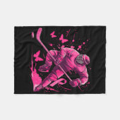 (on Ck) Ice Hockey Breast Cancer Awareness Player Fleece Deken (Voorkant (Horizontaal))