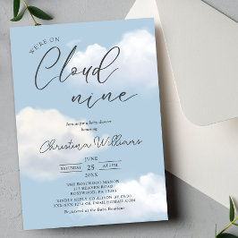 ☁️✨ On Cloud 9 Baby shower Invitation ✨☁️ Kaart