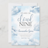 On Cloud 9 Baby Shower Kaart (Voorkant)