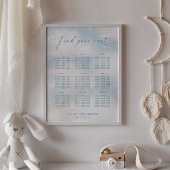 On Cloud 9 Felblauw Stoeldiagram Poster