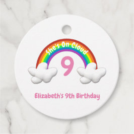 On Cloud 9! Rainbow Birthday Bedankjes Labels