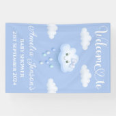 On Cloud Nine Baby shower Wandbanner/Welkomstbord Spandoek (Horizontaal)