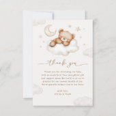 On Cloud Nine Neutral Teddy Bear Baby Shower Bedankkaart (Voorkant)