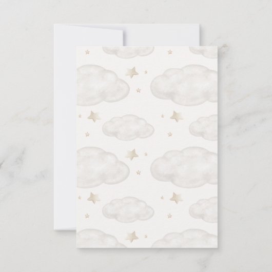 On Cloud Nine Neutral Teddy Bear Baby Shower Bedankkaart (Achterkant)