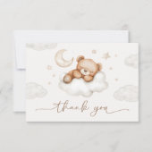 On Cloud Nine Neutral Teddy Bear Baby Shower Bedankkaart (Voorkant)