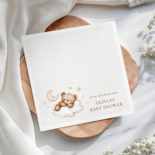 On Cloud Nine Neutral Teddy Bear Baby Shower  Servet