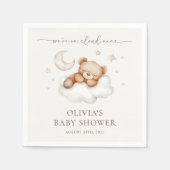 On Cloud Nine Neutral Teddy Bear Baby Shower Servet (Voorkant)