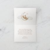 On Cloud Nine Neutrale Teddybeer Baby Shower Bedankkaart (Binnen)