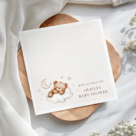 On Cloud Nine Neutrale Teddyshower Babyfeest Servet